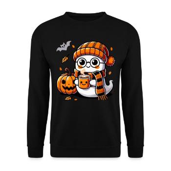Halloween, Halloween Party, Coffee, Tea - Unisex Sweatshirt - black - Front - Alina (178cm) & Michal (187cm)