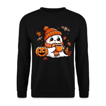 Halloween, Halloween Party, Coffee, Tea - Unisex Sweatshirt - black - Front - Alina (178cm) & Michal (187cm)