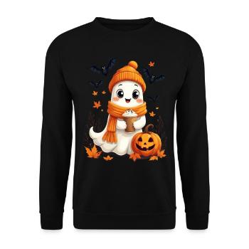 Halloween, Halloween Party, Coffee, Tea - Unisex Sweatshirt - black - Front - Alina (178cm) & Michal (187cm)