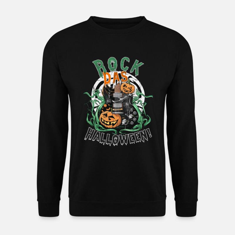 Rock Halloween, guitar and pumpkin - Unisex Sweatshirt - black