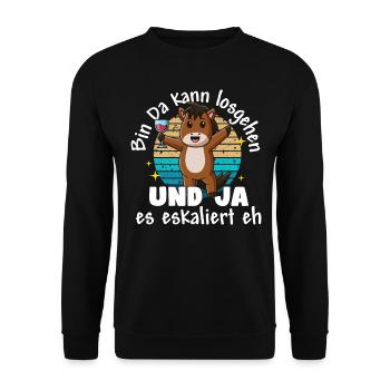 Funny Tshirt Humor Celebrating Sarcasm Drinking Bachelor Party - Unisex Sweatshirt - black - Front - Alina (178cm) & Michal (187cm)