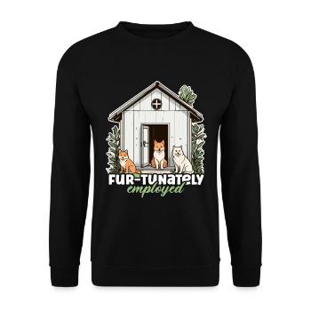 Animal Shelter Fur-tunately Employed Veterinarian - Unisex Sweatshirt - black - Front - Alina (178cm) & Michal (187cm)