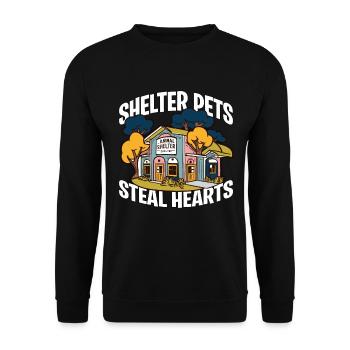 Animal Shelter Pets Steal Hearts Veterinarian - Unisex Sweatshirt - black - Front - Alina (178cm) & Michal (187cm)