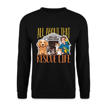 Animal Shelter All About That Rescue Veterinarian - Unisex Sweatshirt - black - Front - Alina (178cm) & Michal (187cm)