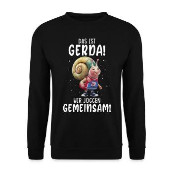 Funny Tshirt Humor Lazy Fun Sport Running Work - Unisex Sweatshirt - black - Front - Alina (178cm) & Michal (187cm)