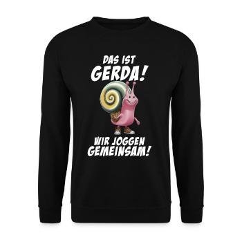 Funny Tshirt Humor Lazy Fun Sport Running Work - Unisex Sweatshirt - black - Front - Alina (178cm) & Michal (187cm)