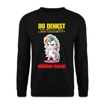 Licorne Tshirt Drôle Drôle Humour Femmes Mignon - Sweat-shirt Unisexe - noir - Devant - Alina (178cm) & Michal (187cm)