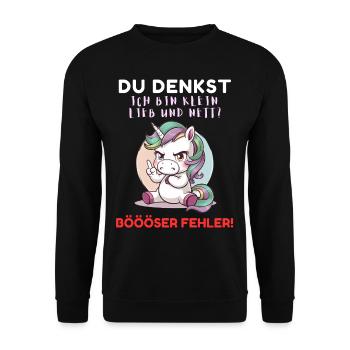 Licorne Tshirt Drôle Drôle Humour Femmes Mignon - Sweat-shirt Unisexe - noir - Devant - Alina (178cm) & Michal (187cm)