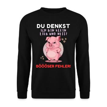 Pig Tshirt Funny Funny Humor Women Cute - Unisex Sweatshirt - black - Front - Alina (178cm) & Michal (187cm)
