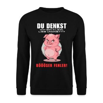 Pig Tshirt Funny Funny Humor Women Cute - Unisex Sweatshirt - black - Front - Alina (178cm) & Michal (187cm)