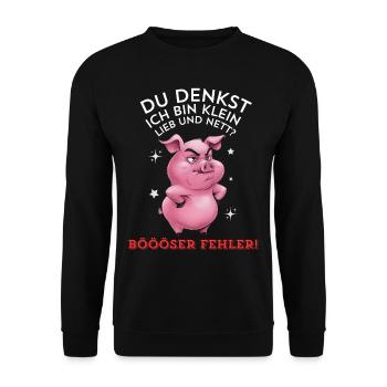 Pig Tshirt Funny Funny Humor Women Cute - Unisex Sweatshirt - black - Front - Alina (178cm) & Michal (187cm)