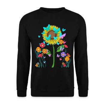 Spring Summer Flowers Flower Sunflower Insects - Unisex Sweatshirt - black - Front - Alina (178cm) & Michal (187cm)