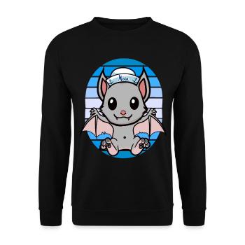maritim Matrosen Fledermaus Fledermäuse Kinder - Unisex Pullover - Schwarz - Vorne - Alina (178cm) & Michal (187cm)