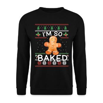 I'm So Done Funny Gingerbread Christmas - Unisex Sweatshirt - black - Front - Alina (178cm) & Michal (187cm)