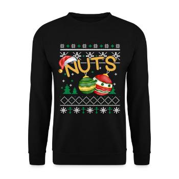 Chest Nuts Funny Christmas Couples Outfit - Unisex Sweatshirt - black - Front - Alina (178cm) & Michal (187cm)