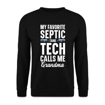 Technicien de fosse septique Installateur de système d’égout - Sweat-shirt Unisexe - noir - Devant - Alina (178cm) & Michal (187cm)