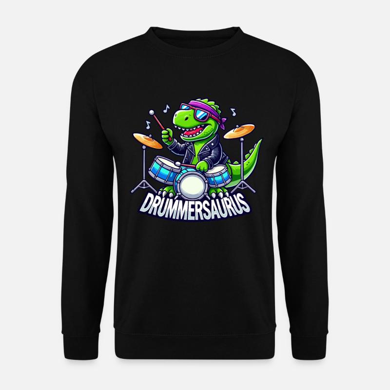Schlagzeuger, Schlagzeug, Drummer, Drummersaurus - Unisex Sweatshirt - black