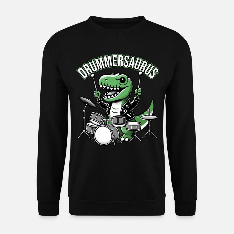 Schlagzeuger, Schlagzeug, Batteur, Drummersaurus - Sweat-shirt Unisexe - noir