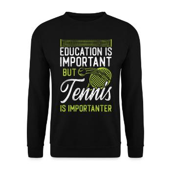 Raquette de joueur de tennis drôle - Sweat-shirt Unisexe - noir - Devant - Alina (178cm) & Michal (187cm)