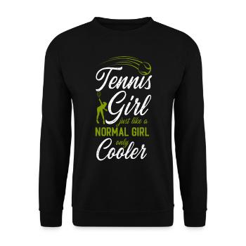 Drôle de joueur de tennis raquette fille - Sweat-shirt Unisexe - noir - Devant - Alina (178cm) & Michal (187cm)