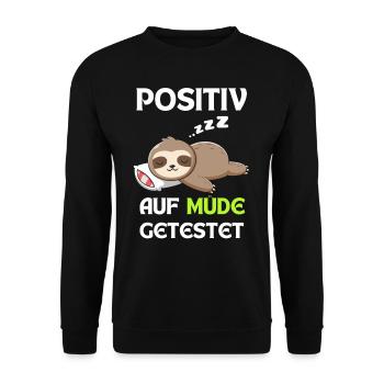 Lazy Tshirt Funny Funny Humor Sarcasm Tired - Unisex Sweatshirt - black - Front - Alina (178cm) & Michal (187cm)