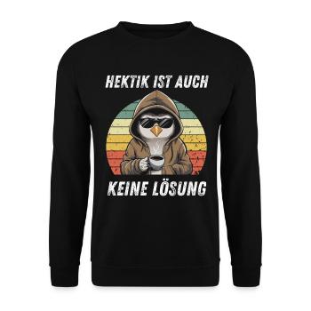 Irony Tshirt Funny Funny Humor Sarcasm Laughter - Unisex Sweatshirt - black - Front - Alina (178cm) & Michal (187cm)