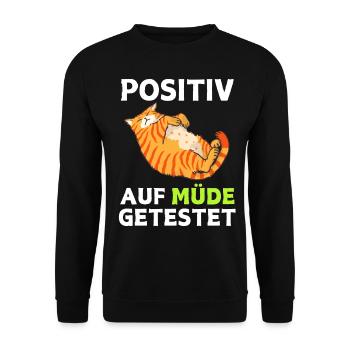 Tired Tshirt Funny Funny Humor Sarcasm Laughter - Unisex Sweatshirt - black - Front - Alina (178cm) & Michal (187cm)