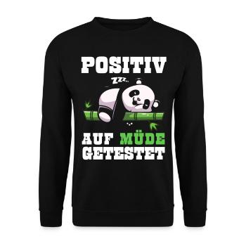 Tired Tshirt Funny Funny Humor Sarcasm Laughter - Unisex Sweatshirt - black - Front - Alina (178cm) & Michal (187cm)