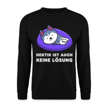 Irony Tshirt Funny Funny Humor Sarcasm Laughter - Unisex Sweatshirt - black - Front - Alina (178cm) & Michal (187cm)