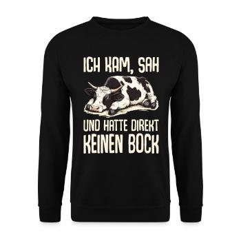 Je suis venu, j’ai vu et je n’en ai pas eu envie tout de suite - Sweat-shirt Unisexe - noir - Devant - Alina (178cm) & Michal (187cm)