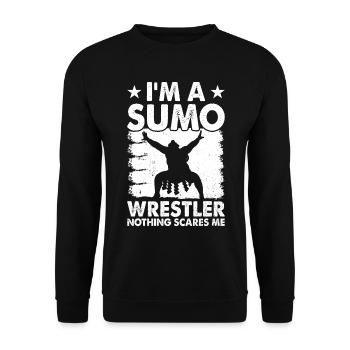 I'm a sumo wrestler nothing scares me - Funny Sumo - Unisex Sweatshirt - black - Front - Alina (178cm) & Michal (187cm)