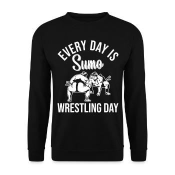 Chaque jour est la journée de la lutte de sumo - Lutteur de sumo - Sweat-shirt Unisexe - noir - Devant - Alina (178cm) & Michal (187cm)