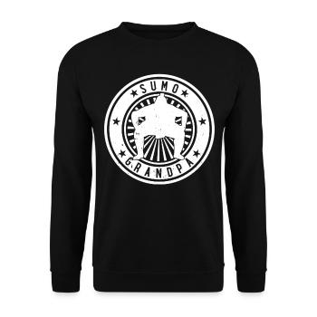 Sumo Grandpa Sumo Wrestler Sumo Grandpa - Unisex Pullover - Schwarz - Vorne - Alina (178cm) & Michal (187cm)