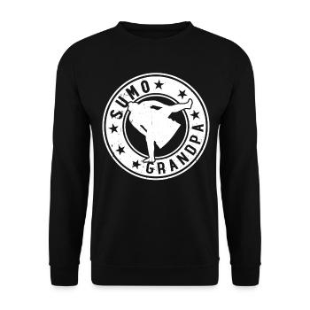 Sumo Fighter Grandpa Sumo Wrestler Sumo Grandpa - Unisex Sweatshirt - black - Front - Alina (178cm) & Michal (187cm)
