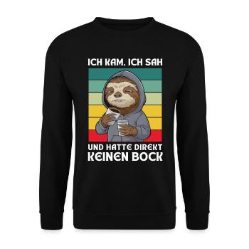 Funny Gift Sloth Funny Humor Lazy Fun - Unisex Sweatshirt - black - Front - Alina (178cm) & Michal (187cm)