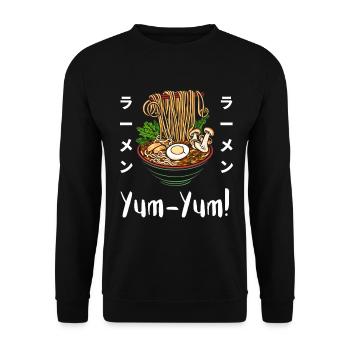 Nouilles Ramen Chibi Asia Nouilles Soupe de nouilles Anime - Sweat-shirt Unisexe - noir - Devant - Alina (178cm) & Michal (187cm)