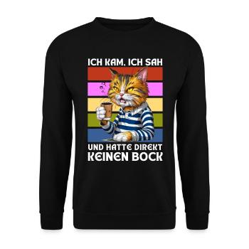 Drôle Cadeau Chat Drôle Humour Paresseux Fun - Sweat-shirt Unisexe - noir - Devant - Alina (178cm) & Michal (187cm)