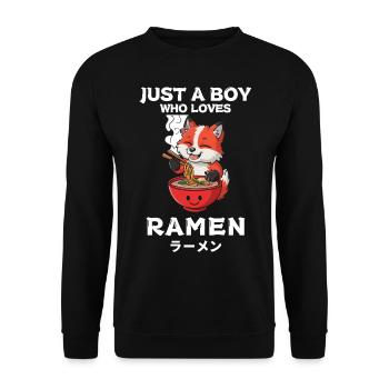 Ramen Nouilles Chibi Asie Fox Nouilles Soupe Anime - Sweat-shirt Unisexe - noir - Devant - Alina (178cm) & Michal (187cm)