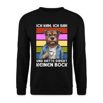 Funny Gift Dog Funny Humor Lazy Fun - Unisex Sweatshirt - black - Front - Alina (178cm) & Michal (187cm)