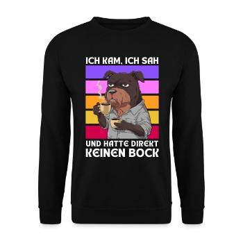 Funny Gift Dog Funny Humor Lazy Fun - Unisex Sweatshirt - black - Front - Alina (178cm) & Michal (187cm)