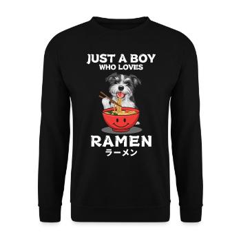 Ramen Nouilles Chibi Asia Soupe de nouilles pour chiens Anime - Sweat-shirt Unisexe - noir - Devant - Alina (178cm) & Michal (187cm)