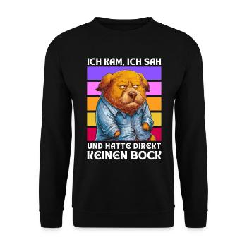 Drôle Cadeau Ours Drôle Humour Paresseux Plaisir - Sweat-shirt Unisexe - noir - Devant - Alina (178cm) & Michal (187cm)