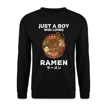 Nouilles Ramen Chibi Asia Nouilles Soupe de nouilles Anime - Sweat-shirt Unisexe - noir - Devant - Alina (178cm) & Michal (187cm)