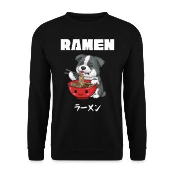 Ramen Nouilles Chibi Asia Soupe de nouilles pour chiens Anime - Sweat-shirt Unisexe - noir - Devant - Alina (178cm) & Michal (187cm)