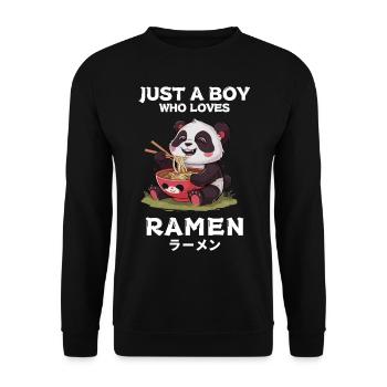 Nouilles Ramen Chibi Asie Soupe de nouilles Panda Anime - Sweat-shirt Unisexe - noir - Devant - Alina (178cm) & Michal (187cm)