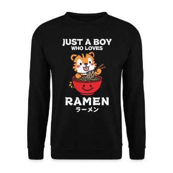 Nouilles Ramen Chibi Asie Soupe de nouilles tigrées Anime - Sweat-shirt Unisexe - noir - Devant - Alina (178cm) & Michal (187cm)