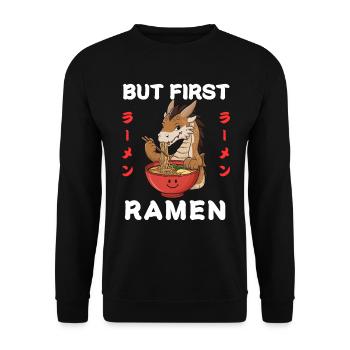 Ramen Nouilles Chibi Asie Dragon Nouilles Soupe Anime - Sweat-shirt Unisexe - noir - Devant - Alina (178cm) & Michal (187cm)