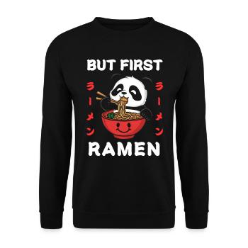 Nouilles Ramen Chibi Asie Soupe de nouilles Panda Anime - Sweat-shirt Unisexe - noir - Devant - Alina (178cm) & Michal (187cm)