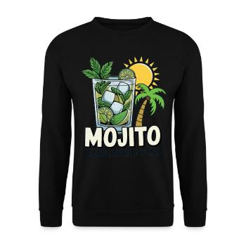 Mojito – Because adulthood is hard - Unisex Sweatshirt - black - Front - Alina (178cm) & Michal (187cm)