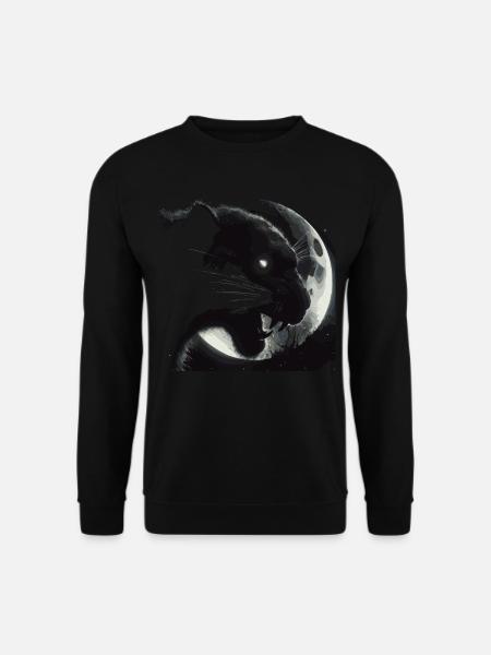 Schwarzer Panther Kopf im Mondlicht - Unisex Pullover - Schwarz